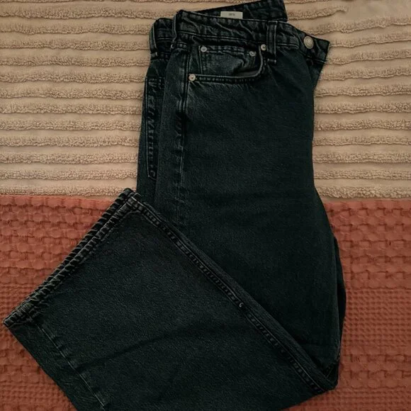 NWOT Rag and Bone Deep Blue High Rise Wide Leg Button Fly Jeans / never worn - Picture 2 of 8